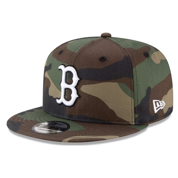 Boston Red Sox Hat Men's Snapback Green Camo New Era 9Fifty MLB Trucker Cap - Picture 1 of 10